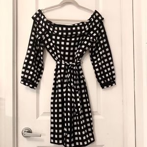 Banana Republic Navy & White Checkered Dress